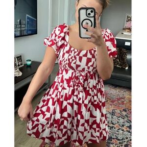 Urban Outfitters Red and White Mini Dress